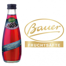 Bauer Merlot Traubensaft 24x0,2l Kasten Glas 