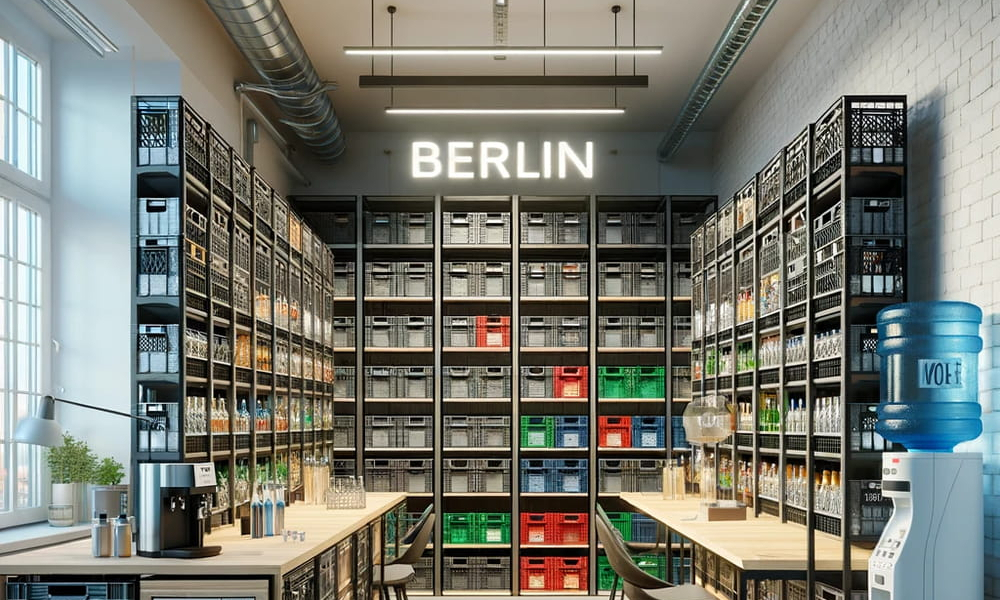 Entdecken Sie mit OfficeDrink den effizienten Getränke Lieferservice in Berlin. Wir sorgen für eine nahtlose Versorgung Ihrer Bürogetränke, von Mineralwasser bis Kaffee, um den Durst Ihres Teams zu stillen – ohne Platzprobleme.